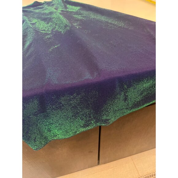 Shimmery Iridescent Purple & Green Maxi Skirt With Sheer Overlay - Picture 8 of 12